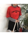 T-shirty damskie tunika Kawaii Ladies Vintagestriped T-shirt z długim rękawem kobieta Ulzzang Harajuku Tee dla kobiet top na co 