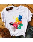 Kobiety T kobiet graficzne 3D paznokcie u rąk farby kolor moda słodkie nadruki topowy tshirt trójnik żeński koszula damska odzie
