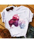 Kobiety T kobiet graficzne 3D paznokcie u rąk farby kolor moda słodkie nadruki topowy tshirt trójnik żeński koszula damska odzie
