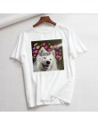 Korea Ulzzang kot uwielbia zwierząt z nadrukiem z psem słodkie lato z krótkim rękawem topy tees casual luźne duże rozmiary zabaw