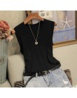 Dzianinowe kamizelki damskie Top O-neck jednokolorowa bez rękawów moda damska bez rękawów w stylu casual, cienka bluzka 2020 let