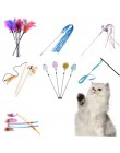 10 Style Cat Toys plastikowy kotek interaktywny kij zabawny kot wędka gra różdżka pióro zabawka na kijku artykuły dla zwierząt k