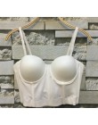 Modna siatka Push Up Bralet damski gorset stanik gorsetowy klub nocny Party krótka kamizelka Plus rozmiar AW514
