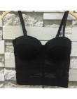 Modna siatka Push Up Bralet damski gorset stanik gorsetowy klub nocny Party krótka kamizelka Plus rozmiar AW514