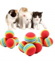 1/5/10 sztuk Rainbow Ball zabawka dla kota kolorowa piłka interaktywny kociak Scratch Natural Foam EVA Ball szkolenia artykuły d