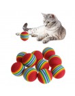 1/5/10 sztuk Rainbow Ball zabawka dla kota kolorowa piłka interaktywny kociak Scratch Natural Foam EVA Ball szkolenia artykuły d