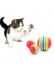 1/5/10 sztuk Rainbow Ball zabawka dla kota kolorowa piłka interaktywny kociak Scratch Natural Foam EVA Ball szkolenia artykuły d