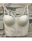 Modna siatka Push Up Bralet damski gorset stanik gorsetowy klub nocny Party krótka kamizelka Plus rozmiar AW514