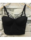 Modna siatka Push Up Bralet damski gorset stanik gorsetowy klub nocny Party krótka kamizelka Plus rozmiar AW514