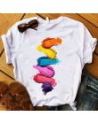 Kobiety T kobiet graficzne 3D paznokcie u rąk farby kolor moda słodkie nadruki topowy tshirt trójnik żeński koszula damska odzie
