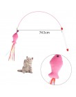 1PC Teaser zabawki z piórkami kotek zabawny kolorowy pręt kot różdżki zabawki plastikowe zabawki dla zwierząt domowych interakty