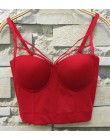 Modna siatka Push Up Bralet damski gorset stanik gorsetowy klub nocny Party krótka kamizelka Plus rozmiar AW514
