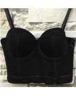 Modna siatka Push Up Bralet damski gorset stanik gorsetowy klub nocny Party krótka kamizelka Plus rozmiar AW514