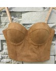 Modna siatka Push Up Bralet damski gorset stanik gorsetowy klub nocny Party krótka kamizelka Plus rozmiar AW514