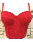 Modna siatka Push Up Bralet damski gorset stanik gorsetowy klub nocny Party krótka kamizelka Plus rozmiar AW514
