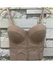 Modna siatka Push Up Bralet damski gorset stanik gorsetowy klub nocny Party krótka kamizelka Plus rozmiar AW514