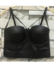 Modna siatka Push Up Bralet damski gorset stanik gorsetowy klub nocny Party krótka kamizelka Plus rozmiar AW514
