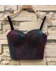 Modna siatka Push Up Bralet damski gorset stanik gorsetowy klub nocny Party krótka kamizelka Plus rozmiar AW514
