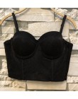Modna siatka Push Up Bralet damski gorset stanik gorsetowy klub nocny Party krótka kamizelka Plus rozmiar AW514