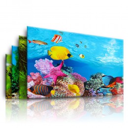 Krajobraz akwarium plakat naklejka akwarium 3D obraz w tle naklejki dwustronne Ocean Sea rośliny tło wystrój akwarium
