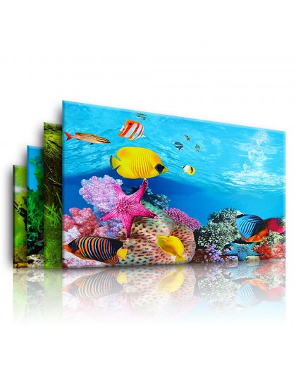Krajobraz akwarium plakat naklejka akwarium 3D obraz w tle naklejki dwustronne Ocean Sea rośliny tło wystrój akwarium
