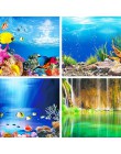 Krajobraz akwarium plakat naklejka akwarium 3D obraz w tle naklejki dwustronne Ocean Sea rośliny tło wystrój akwarium