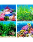 Krajobraz akwarium plakat naklejka akwarium 3D obraz w tle naklejki dwustronne Ocean Sea rośliny tło wystrój akwarium