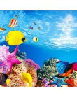Krajobraz akwarium plakat naklejka akwarium 3D obraz w tle naklejki dwustronne Ocean Sea rośliny tło wystrój akwarium