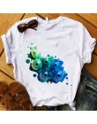 Kobiety T kobiet graficzne 3D paznokcie u rąk farby kolor moda słodkie nadruki topowy tshirt trójnik żeński koszula damska odzie