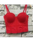 Modna siatka Push Up Bralet damski gorset stanik gorsetowy klub nocny Party krótka kamizelka Plus rozmiar AW514