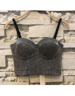 Modna siatka Push Up Bralet damski gorset stanik gorsetowy klub nocny Party krótka kamizelka Plus rozmiar AW514