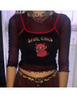 Moda damska lato Backless dopasowana koszulka najlepszy streetwear topy damskie seksowne Demon drukuj paski spaghetti bluzka pat