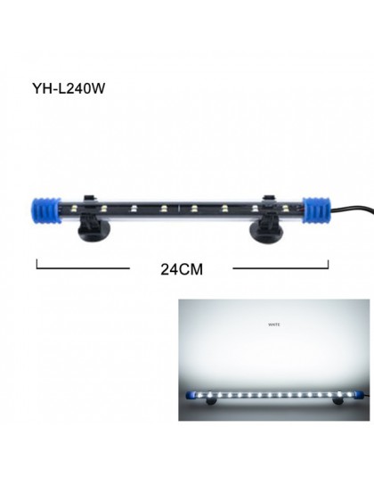 24-54CM akwarium światło do akwarium podwodne oświetlenie lampa wodoodporna podwodne lampy LED oświetlenie akwarium