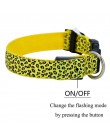 Regulowana dioda lampa obroża dla zwierząt Leopard Nylon pet Dog Cat bezpieczeństwo w nocy błysk światła naszyjnik świecący pase