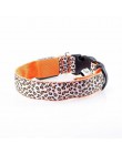 Regulowana dioda lampa obroża dla zwierząt Leopard Nylon pet Dog Cat bezpieczeństwo w nocy błysk światła naszyjnik świecący pase