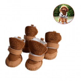 S-XXL zimowe ciepłe buty dla psów 4 sztuk/zestaw śliczne buty dla psa śnieg Walking mieszanka bawełny Puppy Sneakers artykuły dl
