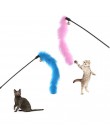 1PC Cat Stick interaktywna zabawka z piórkiem kot losowy kolor turcja zabawka z piórkiem Tease koty Stick artykuły dla zwierząt 