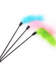1PC Cat Stick interaktywna zabawka z piórkiem kot losowy kolor turcja zabawka z piórkiem Tease koty Stick artykuły dla zwierząt 