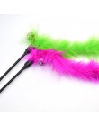 1PC Cat Stick interaktywna zabawka z piórkiem kot losowy kolor turcja zabawka z piórkiem Tease koty Stick artykuły dla zwierząt 