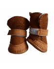 S-XXL zimowe ciepłe buty dla psów 4 sztuk/zestaw śliczne buty dla psa śnieg Walking mieszanka bawełny Puppy Sneakers artykuły dl