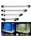 Wodoodporna lampka akwariowa LED oświetlenie do akwarium Bar niebieski/biały 18/28/38/48CM podwodna lampa mocowana na klips Aqua
