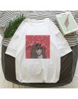 Nowy Ulzzang kawaii kot i mysz luźna na co dzień z krótkim rękawem zabawa śliczne kobiece nadruk kreskówkowy lato topy koszulki 