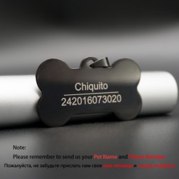 Spersonalizowane nieśmiertelnik nazwa ze stali nierdzewnej grawerowane identyfikatory dla obroży Anti-Lost Pet tabliczka znamion