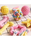 1 sztuk zabawka dla psa Chew piszczące gumowe zabawki wokal molowy gumowe zabawki śmieszne sutek piłka dla kota Puppy Baby Dogs 
