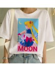 Sailor Moon lato nowe mody T koszula kobiety Harajuku z krótkim rękawem zabawy Ulzzang koszulka słodkie koszulka dla kota Cartoo