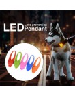 Dropshipping Pet LED bezpieczeństwo naszyjnik miga Glow oświetlenie nocne miga wisiorek do obroży dla Pet Dog Puppy 8x2.5cm