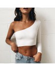 Off Shoulder Sexy kobiet Crop Top z dzianiny kobiety białe czarne bluzki Streetwear elastyczne szorty T shirt Knitting przycięte