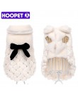HOOPET Pet ubrania eleganckie luksusowe futro płaszcz zimowy dla małych psów ubrania dla kota Bowknot Chihuahua