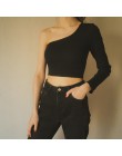 Off Shoulder Sexy kobiet Crop Top z dzianiny kobiety białe czarne bluzki Streetwear elastyczne szorty T shirt Knitting przycięte