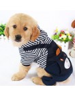 PUOUPUOU modne w paski ubrania dla psów dla psów płaszcz z kapturem bluza zimowa Ropa Perro odzież dla psów Cartoon ubrania dla 